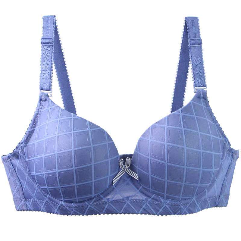 DaiNaFang New Sexy Bras For Women Blue Wine Apricot Black White Khaki Underwear Push Up BC Cup Minimizer Plaid LIngerie