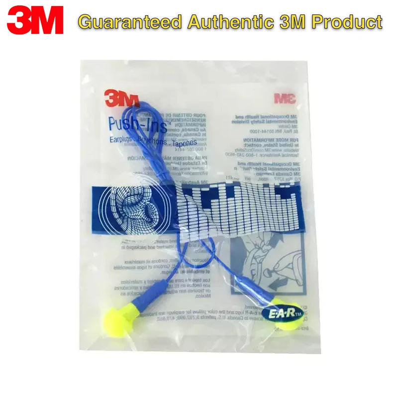 

3M 318-1005 E-A-R Caps Earplugs: многоразовые шумоподавляющие беруши с шнурком, не сползающие, из мягкого пеноматериала, для защиты слуха на работе и во время сна