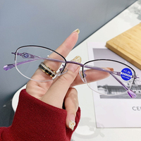 Men Reading Glasses Anti Blue Presbyopia Glasses Half Frame Farsightedness Glasses Business Presbyopia Glasses