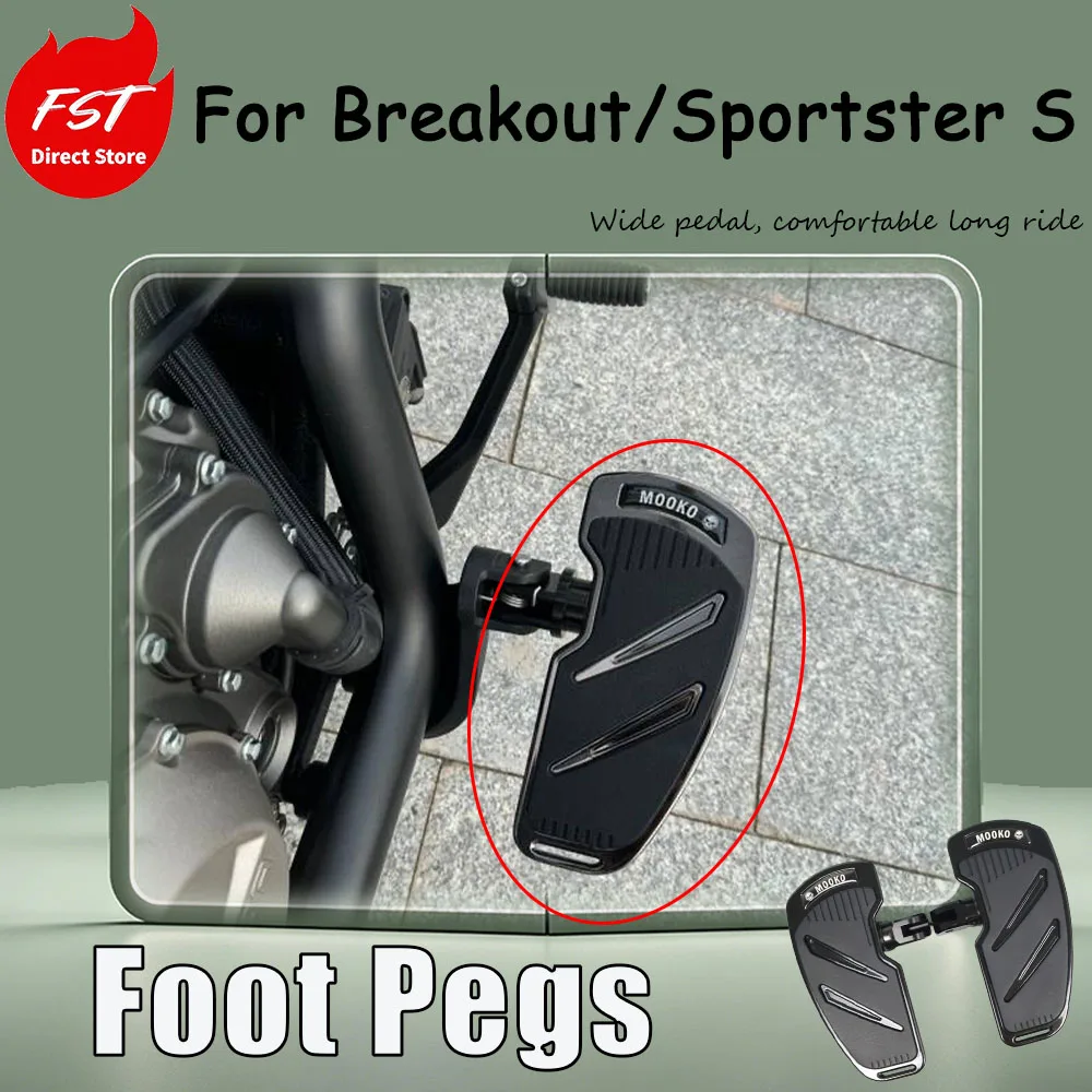 For Breakout/Sportster S modification accessories - enlarged footrests can be installed without any damage