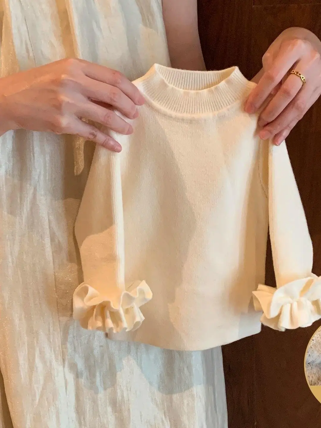 

Вязаный свитер для девочек с флисовой подкладкой, осенне-зимний, с высоким воротником, длинными рукавами, утепленный, повседневный, детский.