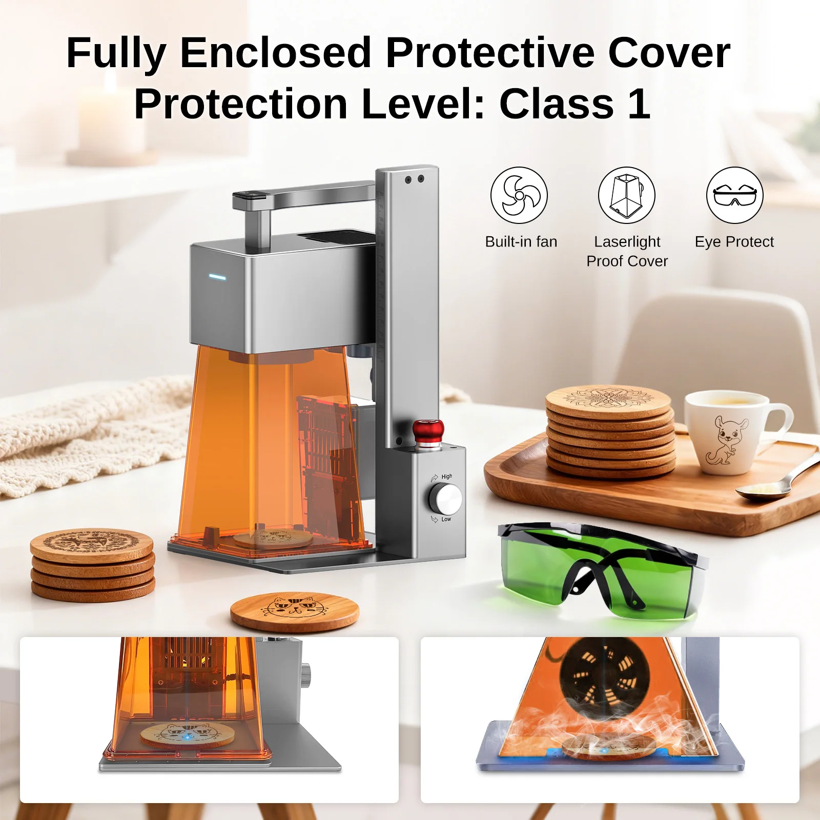 레이모토 R1/R1 프로 핸드헬드 레이저 조각기 공기 정화기 포함 목재 금속용 휴대용 조각기 DIY 도구