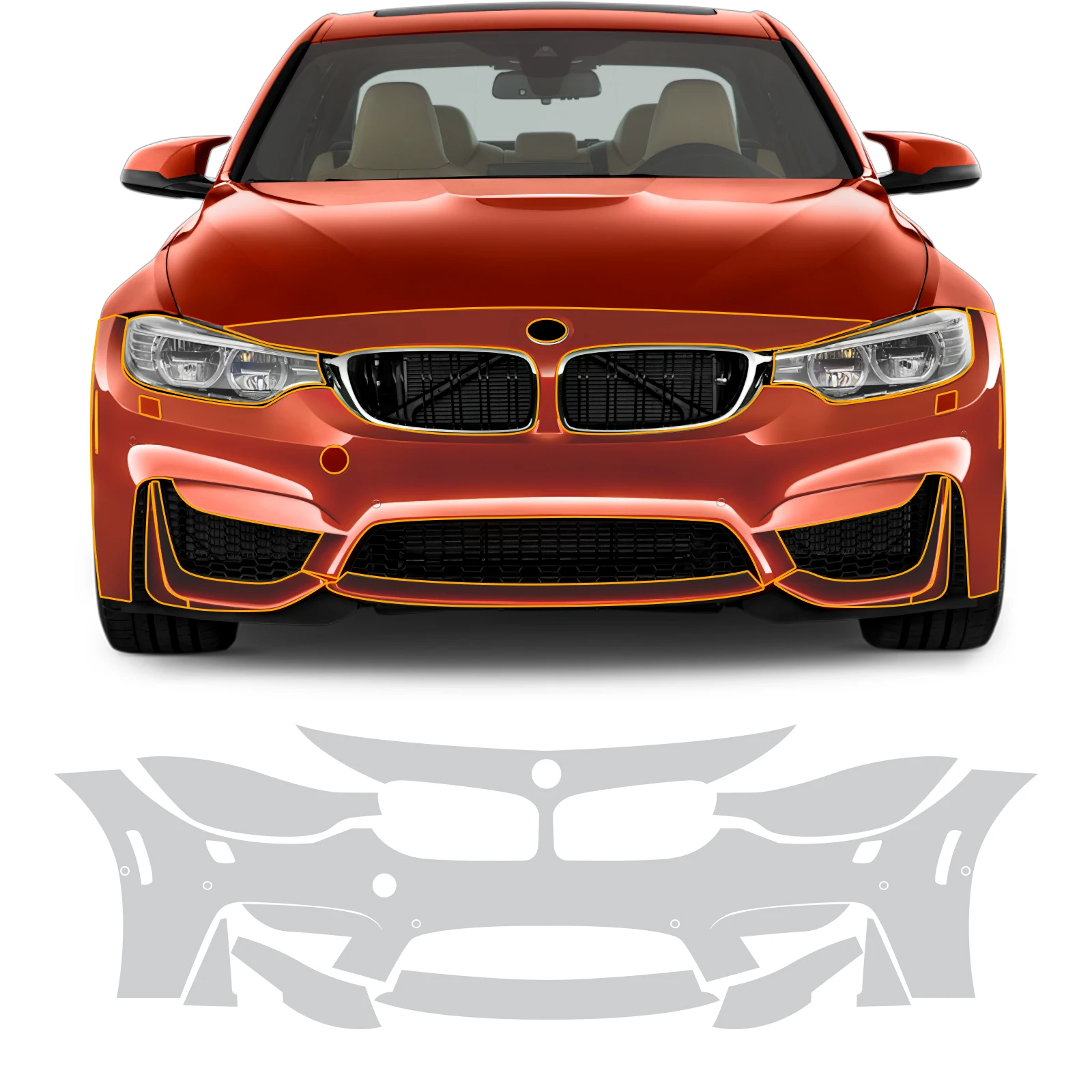 

Для BMW M3 F80 2014-2019: Невидимая защитная пленка TPU для автомобиля, устойчивая к царапинам, аксессуары для модификации авто