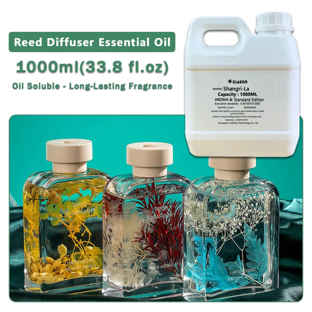 ESAEON Rattan Diffuser Replenishes Essence - Essential Oil For Reed Diffusers & Flameless Aroma, Shangri-La - 1000ML(33.8 fl.oz)