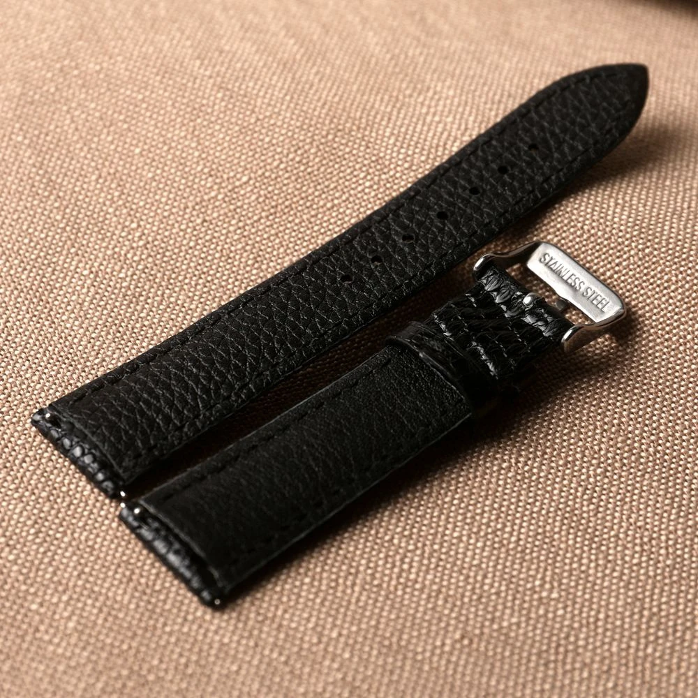 Handmade Leather Watchband, 18MM 20MM 22MM lizard Skin Quick Release, Soft Leather Strap, Black Men, Luxury leather