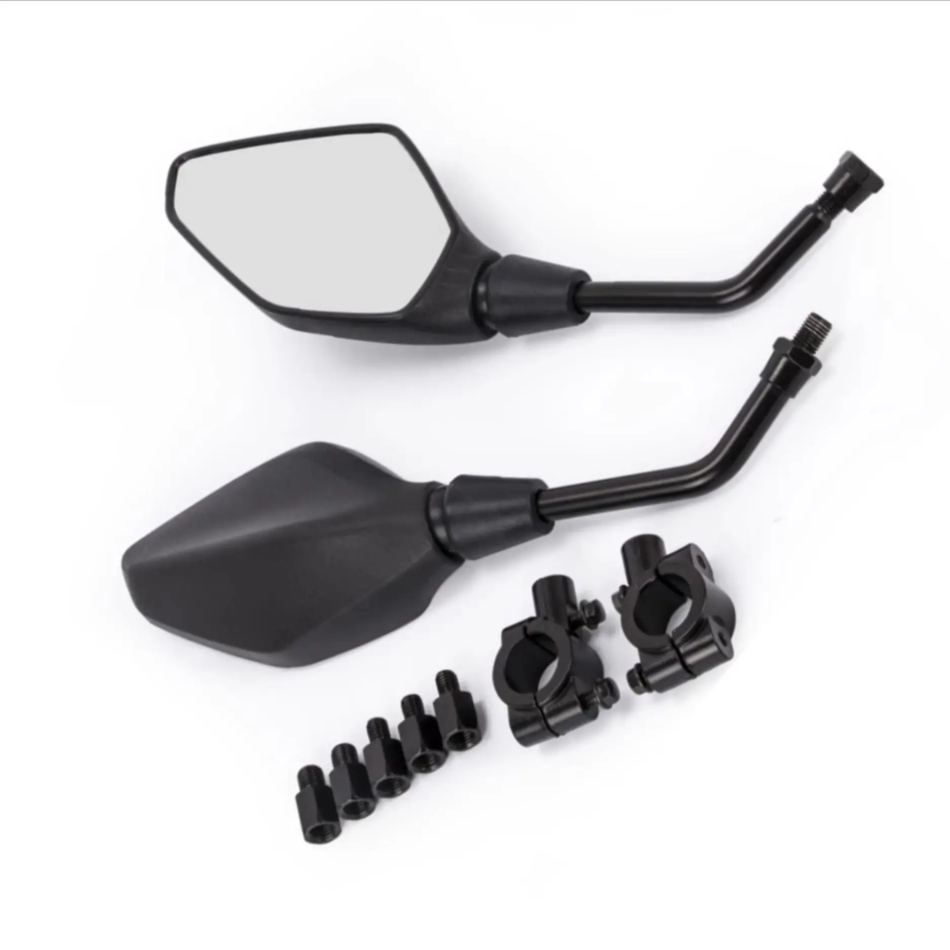 Universal Motorcycle Rearview Mirror, HD Wide-Angle Handlebar Mount for Scooter E-Bike Moped Cruiser