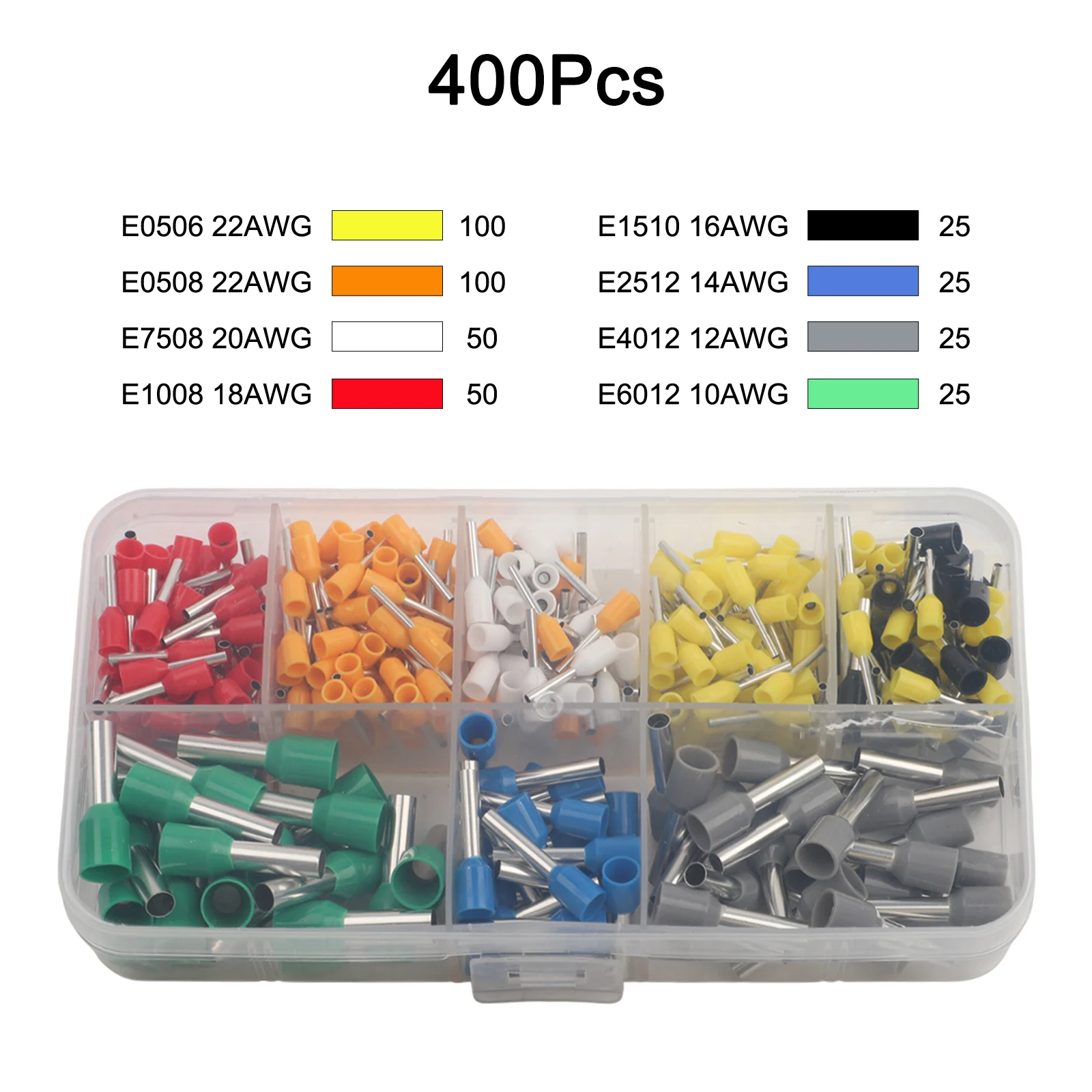 Comprehensive Electrical Connections Set of 40080012002120pcs Cold Pressed European Style Tube Terminal Blocks