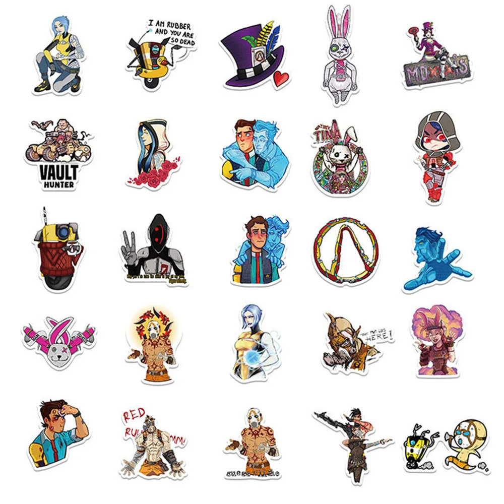10/30/50PCS Game Borderlands Sticker Cartoon Cool Graffiti Decoration Water Cup Laptop Luggage Guitar Waterproof Decal Kids Toy