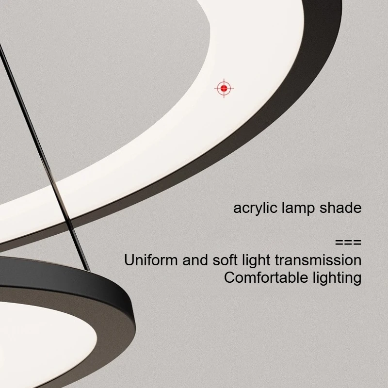 SANDYHA Lámpara LED minimalista moderna Anillo circular Lámpara colgante perfecta para sala de estar Dormitorio Comedor Estudio Hogar