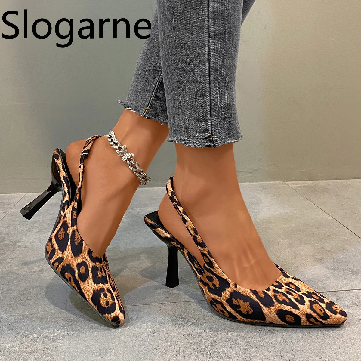 

Новинка 2023 года, леопардовые сандалии, женская летняя обувь на высоком каблуке, женские пикантные тапочки, туфли-лодочки на тонком каблуке для девочек, вечерние модельные туфли-гладиаторы