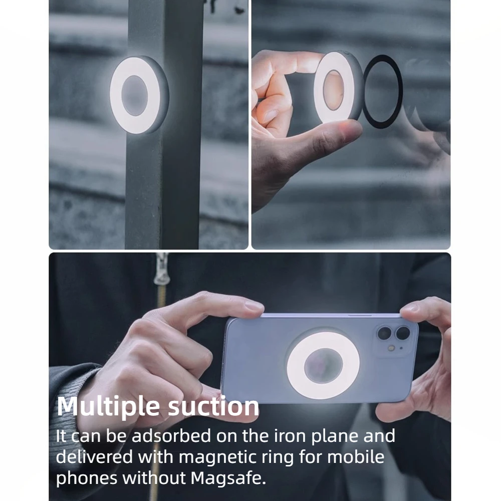 Magnetic Mini LED Fill Light Portable Vlog Bright Lamp for Mobile Phone Computers Selfie Live Streaming Photography Accessories