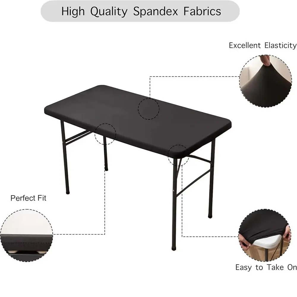 1Pcs Spandex Rectangular Tablecloth Stretch Elastic Fitted Table Cloth Universal Washable Patio Table Cover