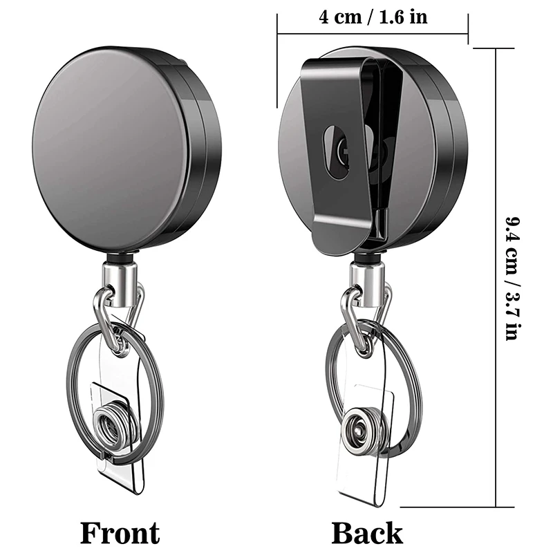 2PCS Retractable Badge Cords With Clip With Retractable Badge Card Holder For ID Card Key Badge Holder