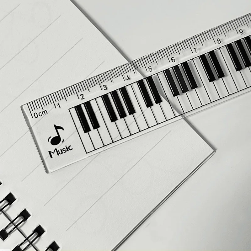 50pcs 15cm Music Straight Rulers Musical Note Piano Transparent Bookmarks Measuring Scale Party Favor Gifts for Kids Students