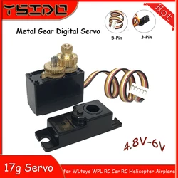 17g Metal Gear Digital Core Servo 3/5-Pin for 1/12 1/14 WLtoys 144001 124019 124018 WPL B1/16 B24 C14 C24 RC Helicopter Airplane