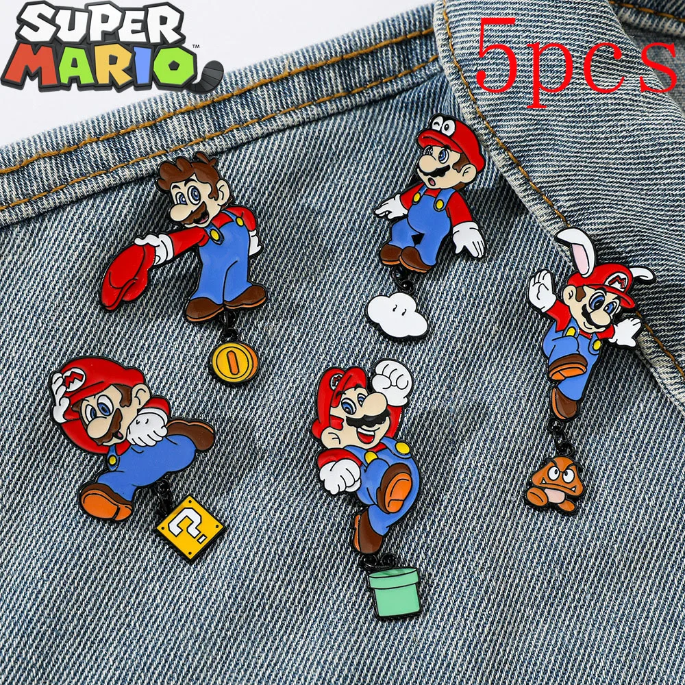 

Super Mario Lapel Pin Anime Figure Cute Enamel Pins Accessories Clothes Backpack Brooch Decoration for Boys Girls Jewelry Gifts