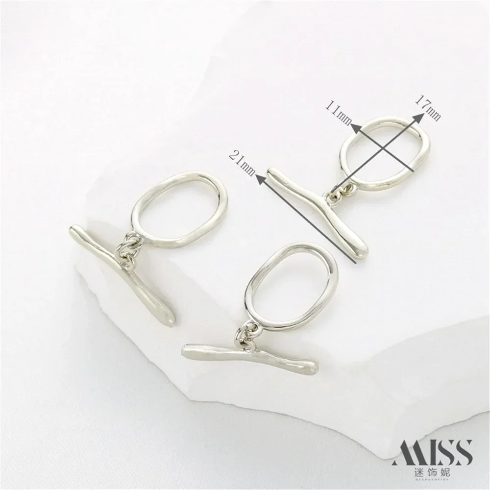 14K Gold Color Protection Irregular Oval OT Buckle DIY Handmade Bracelet Necklace Connection Ending IQ Buckle Accessories