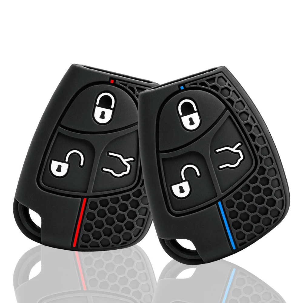 Hot Sale Silicone Car Remote Key Case for Mercedes Benz C B E R Class GL CLS CLK SLK W203 W211 W204 3 Buttons Accessories Cover