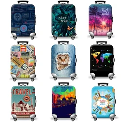 Thick Elastic World Map Luggage Protective Cover Zipper Suit For 18-32 inch Bag Suitcase Covers Trolley Cover Travel Accessories