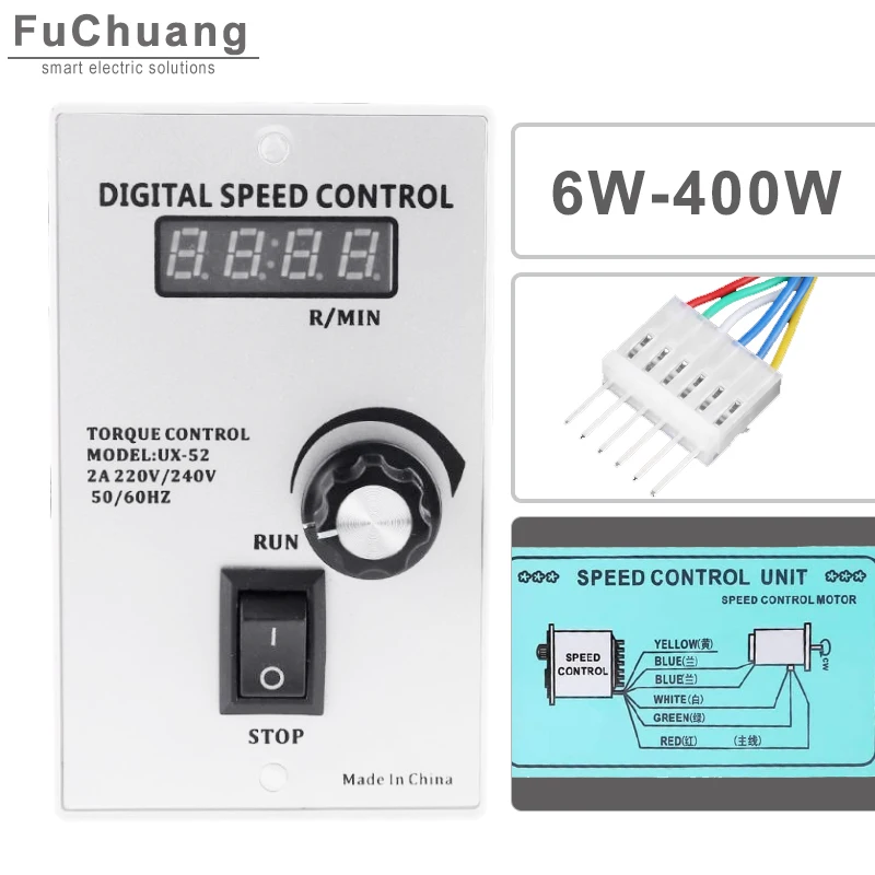 400W AC 220V Motor Speed Pinpoint Regulator Controller 300W 250W 200W 180W 160W 150W 120W Forward & Backward 50/60hz