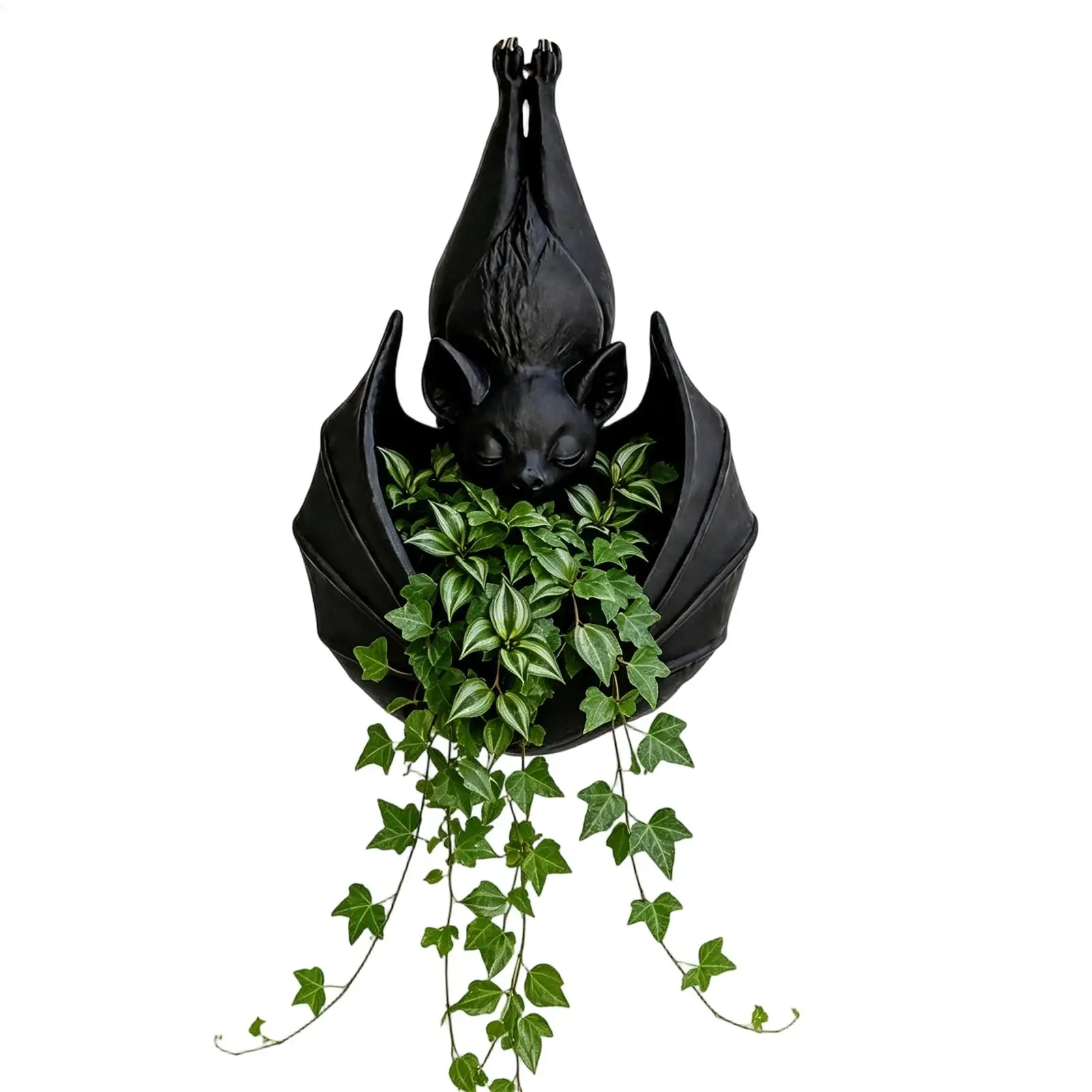 Bat Plant Pot 3D Printed Bat Shaped Halloween Decorative Holder Small Vines Plants Pots for Garden Porch Balcony Patio Window