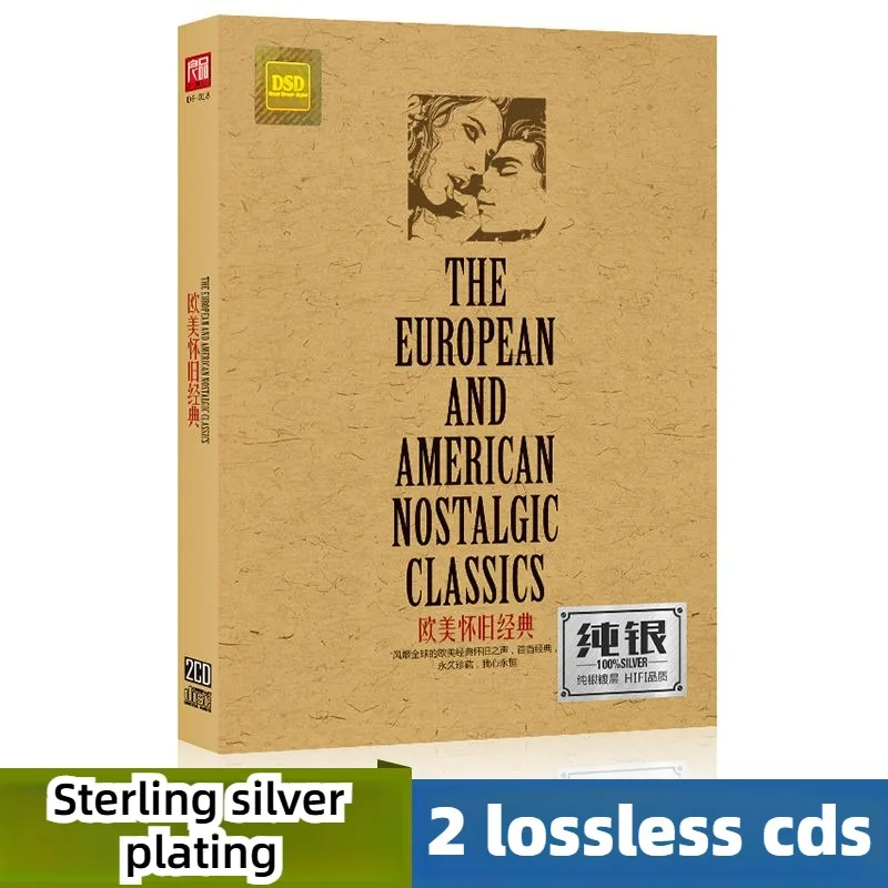 

European and American Nostalgic Hits 2CD Classic English Old Songs Love Songs Lossless Sound Quality CD Car Music