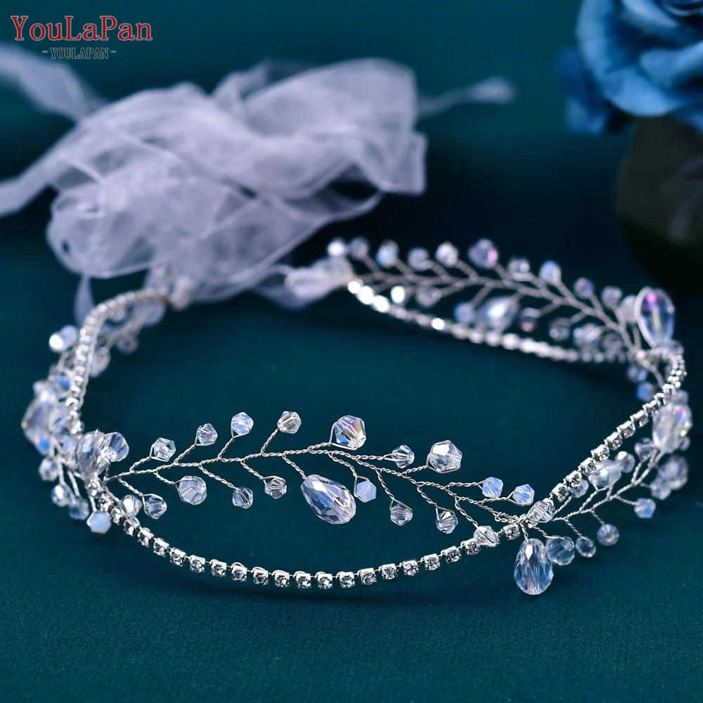 YouLaPan Bridal Tiara Crystal Woman Headpiece Wedding Headwear Hair Accessories Jewelry Handmade Bride Headband for Party HP93