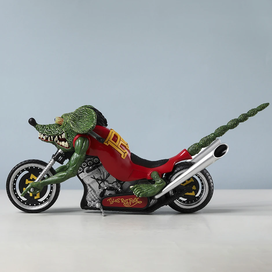 쥐 핑크 오토바이 액션 피규어 입상 소장품 PVC 모델 데스크탑 장식 장난감 35cm/13.77inch
