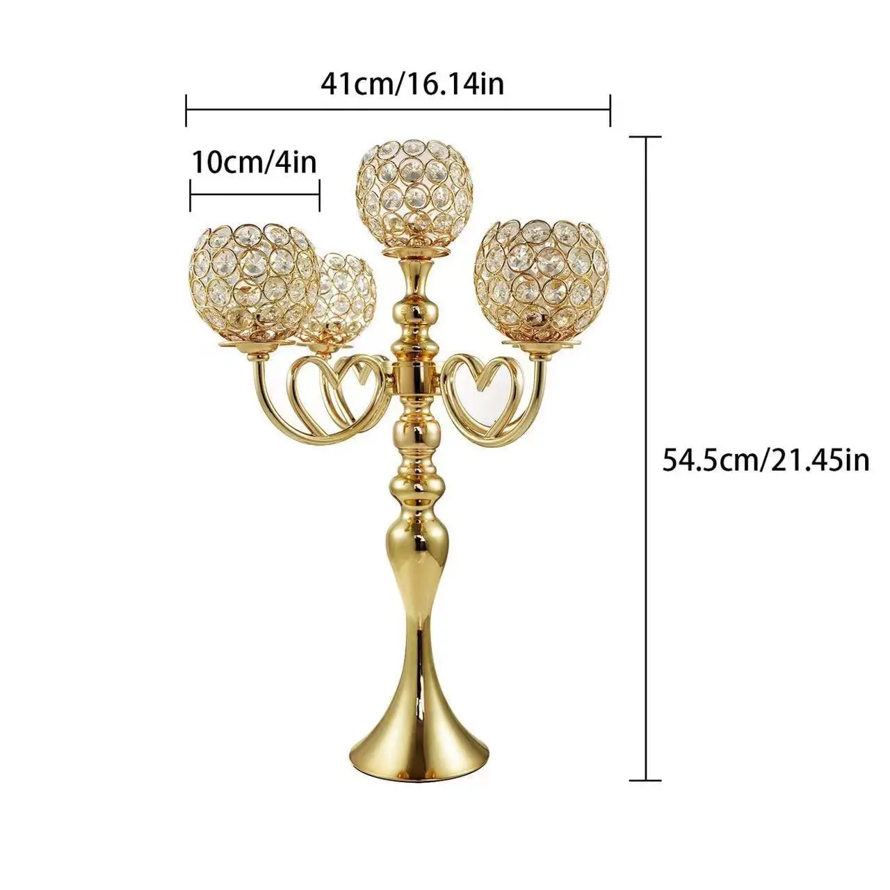 7 Arm Crystal Candelabra, Candle Holder, Formal Party Decorations, Freight Free Candlesticks for Candles, 4 PCs, 27.6 in