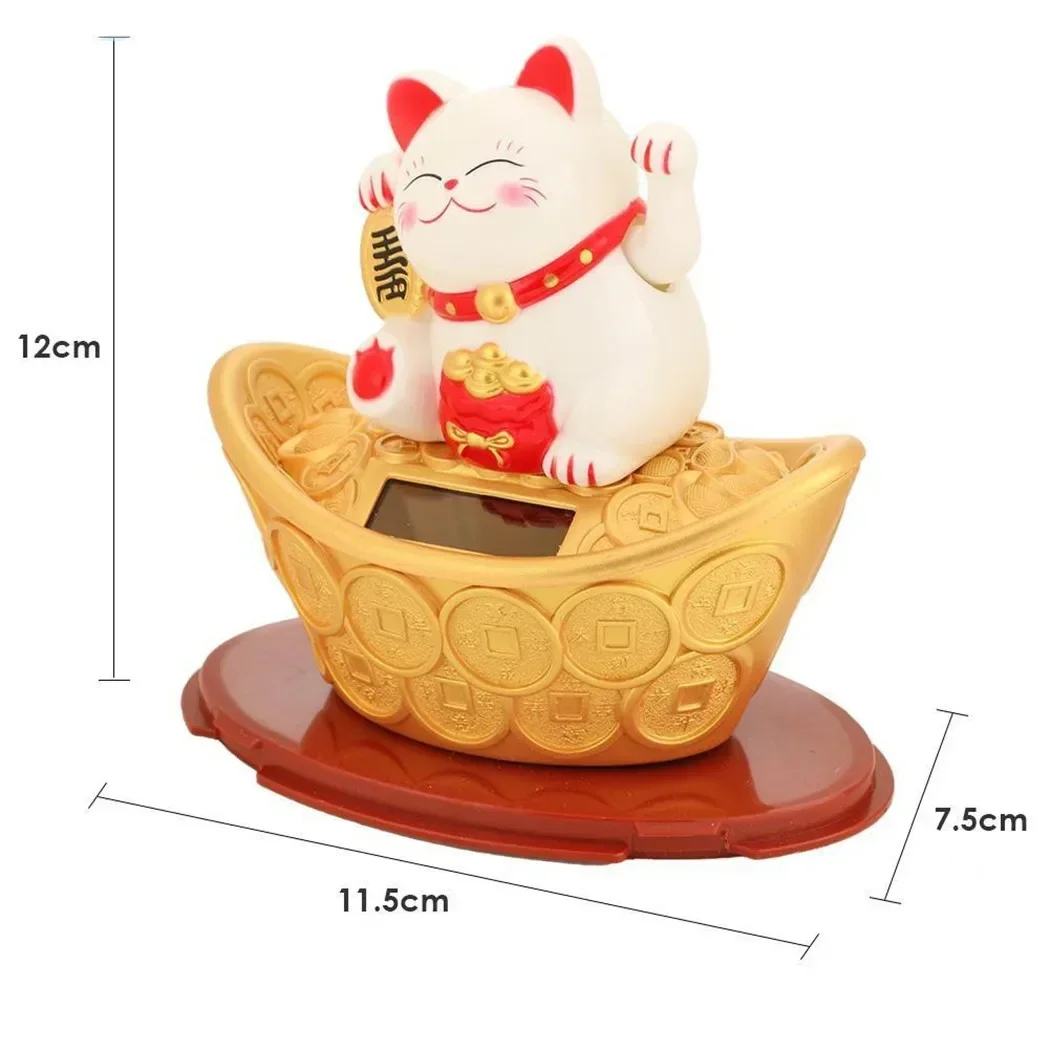 Duable.particular High Quality Lucky Cat Gold Ingot Ornament Plastic Decor Fortune Hand New Year Waving Wealth