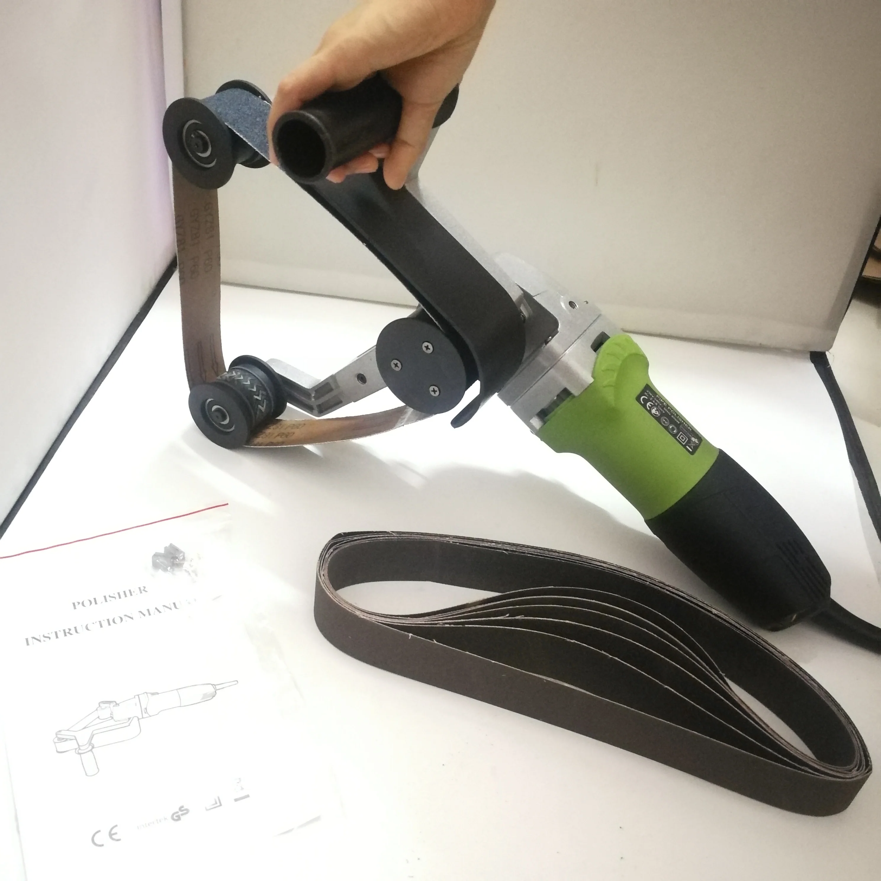 Máquina pulidora y de dibujos de tubos redondos 800W |   Lijadora de correa variable de 6 velocidades para eliminación de óxido de tuberías de acero inoxidable y acabado de espejo