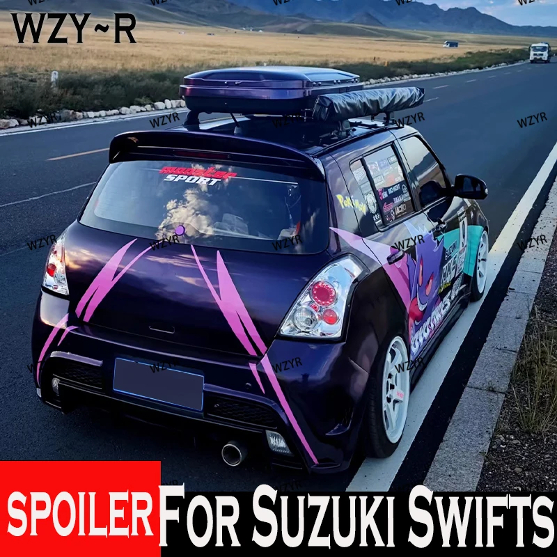 

Suitable for Suzuki Swift ZC11 ZC71 ZC31S Mk3 2005 2006 2007 2008 2009 2010 Spoon shaped carbon fiber rear roof spoiler