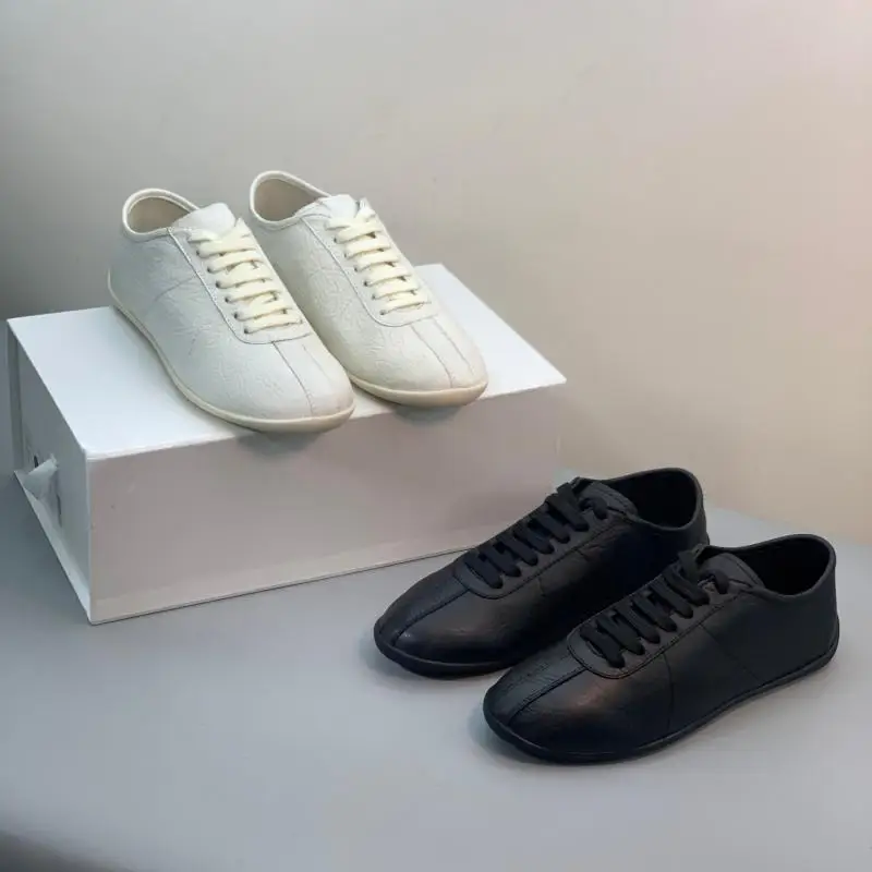 Maxdutti Minimalist Genuine Leather Training Shoes Women's Flat Sneakers Lace Up Casual Sports Shoes Lightweight Versatile Shoes