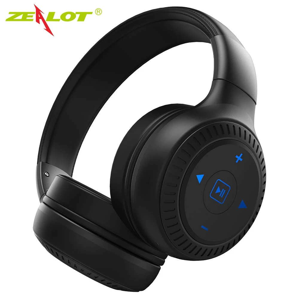 ZEALOT B20 Bluetooth Headset Headphones with Microphone Stereo Bass Foldable Wireless Earphone for Computer Phones Support Aux