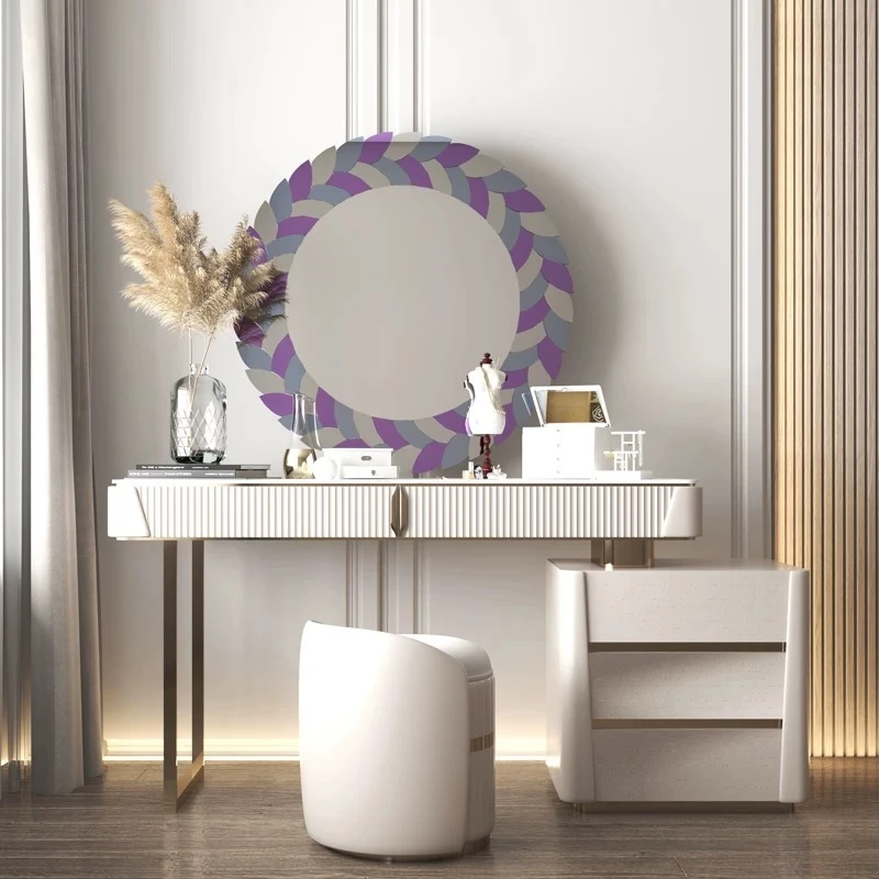 Makeup dressing mirror light French porch dining room living room sofa background decorative mirror