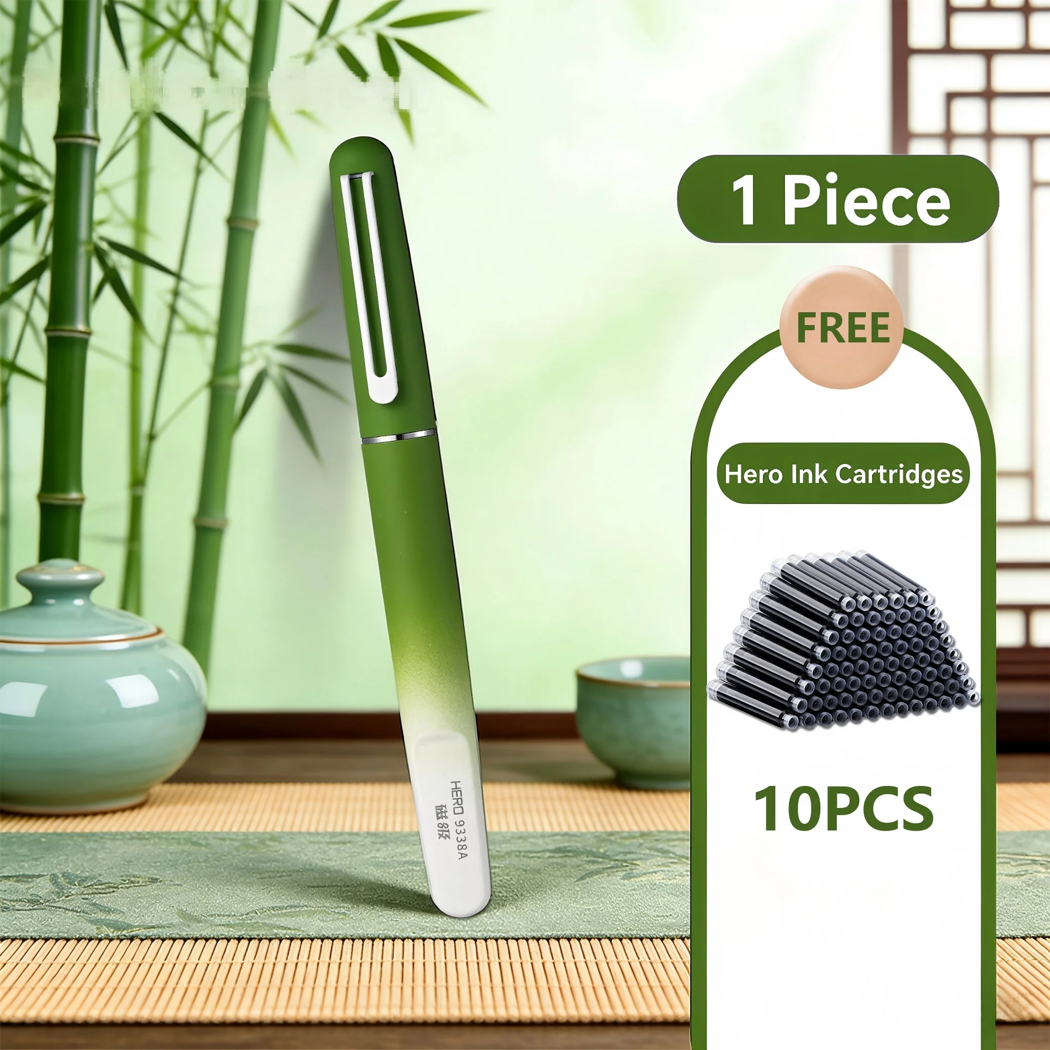 Hero 0.38mm Extra Fine Fountain Pen Airplane Nib Gradient Magnetic Cap Calligraphy Pen for Students Beginners Gift Box