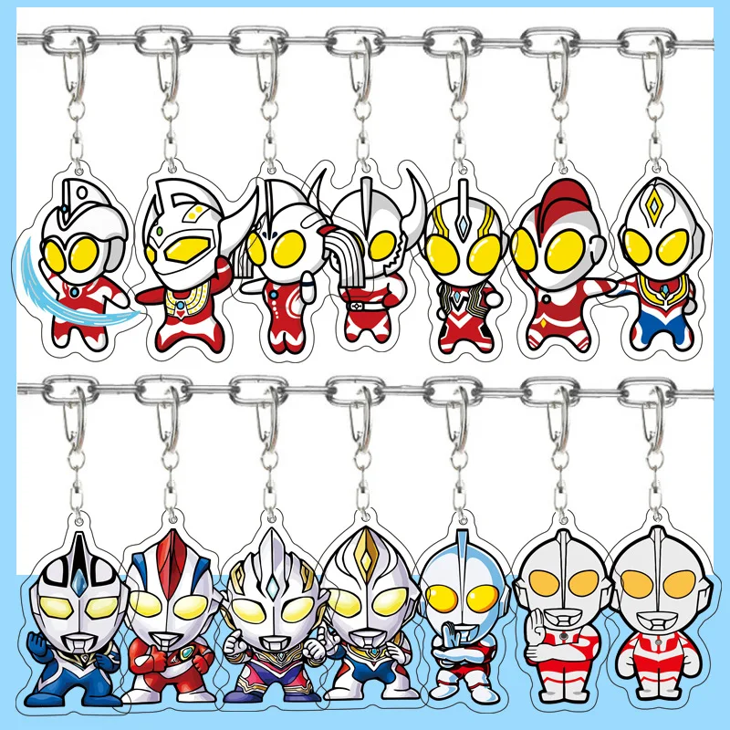 

Ultraman Zoffy Seven Jack Ace Taro Leo 80 Yullian Acrylic Figure Display Cartoon Keychains Friends Girl Gift Accessories