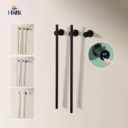 Bathroom Accessories Towel Warmer Hidden Wire Heated Towel Rail Temperature Control Electric Bath Towel Rack Black Towel Dryer