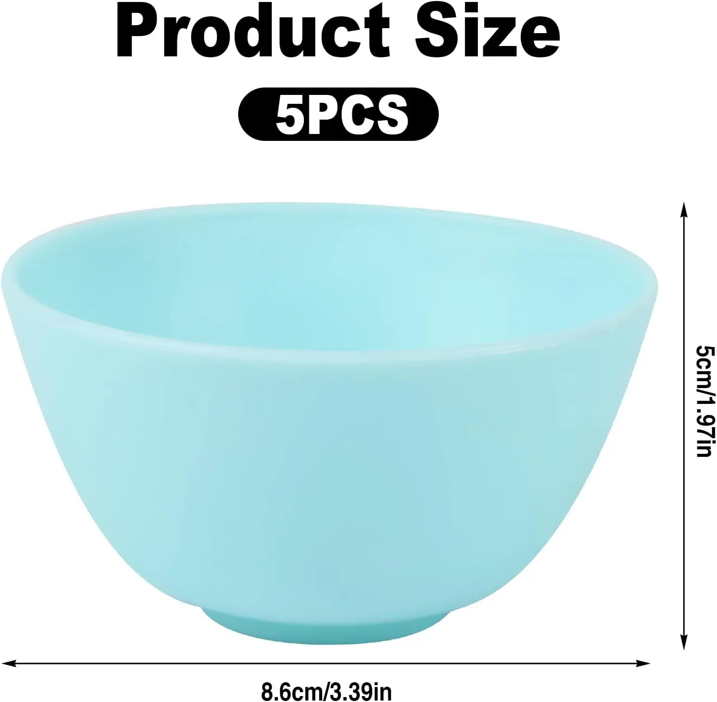 5PCS Reusable Silicone Face Mask and Hair Dye Mixing Bowls Flexible Bowl Design 5 Colors Beauty Tool