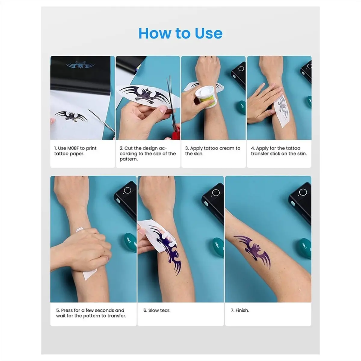 【TODAY-BUY】, 50 Sheets Tattoo Stencil Paper for Tattooing, Compatible with M08F Printer, A4 Size