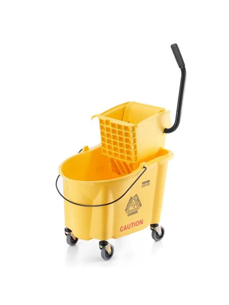 Mop Bucket with Wringer, 35 qt. Commercial Mop Bucket with Side Pressure Wringer