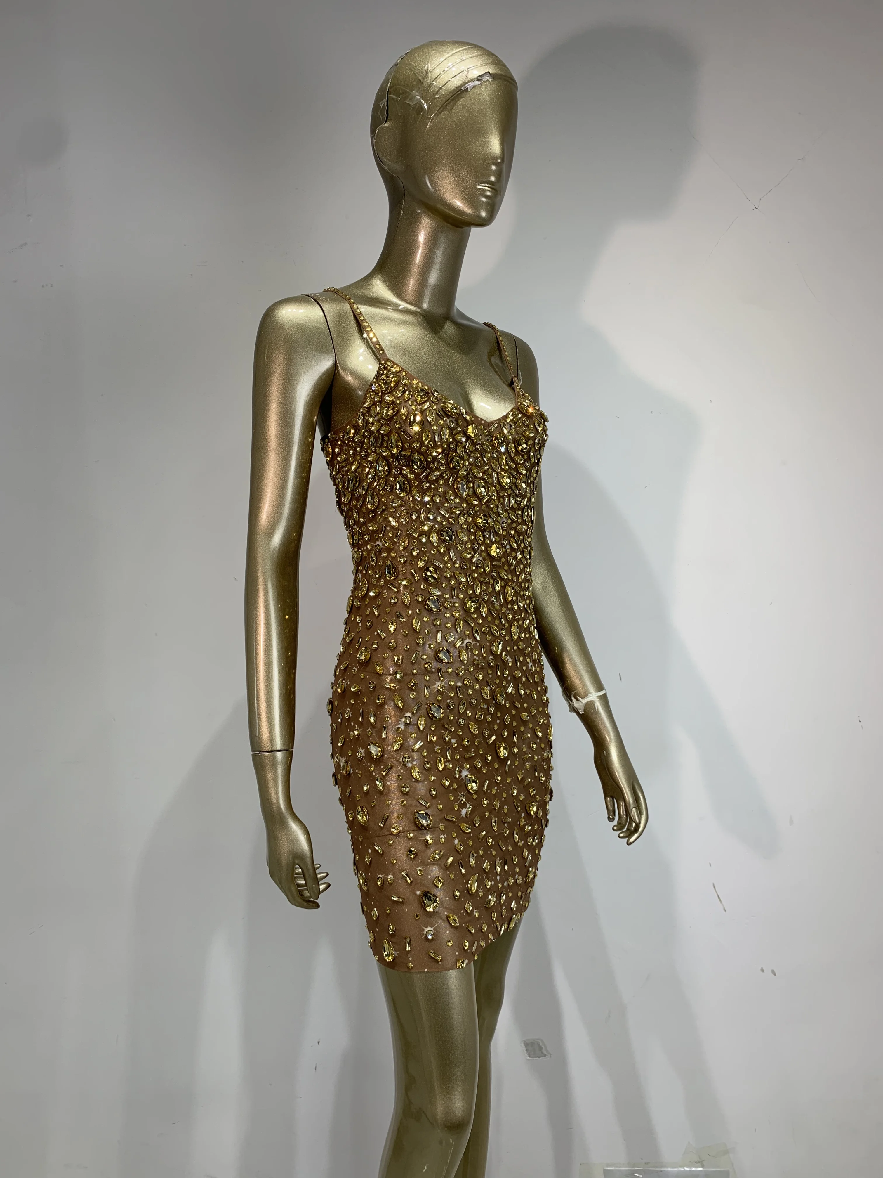 Glitzerndes Strass-Bodycon-Min – Sparkly Rhinestone Club Party Dress Bewertung und Preis