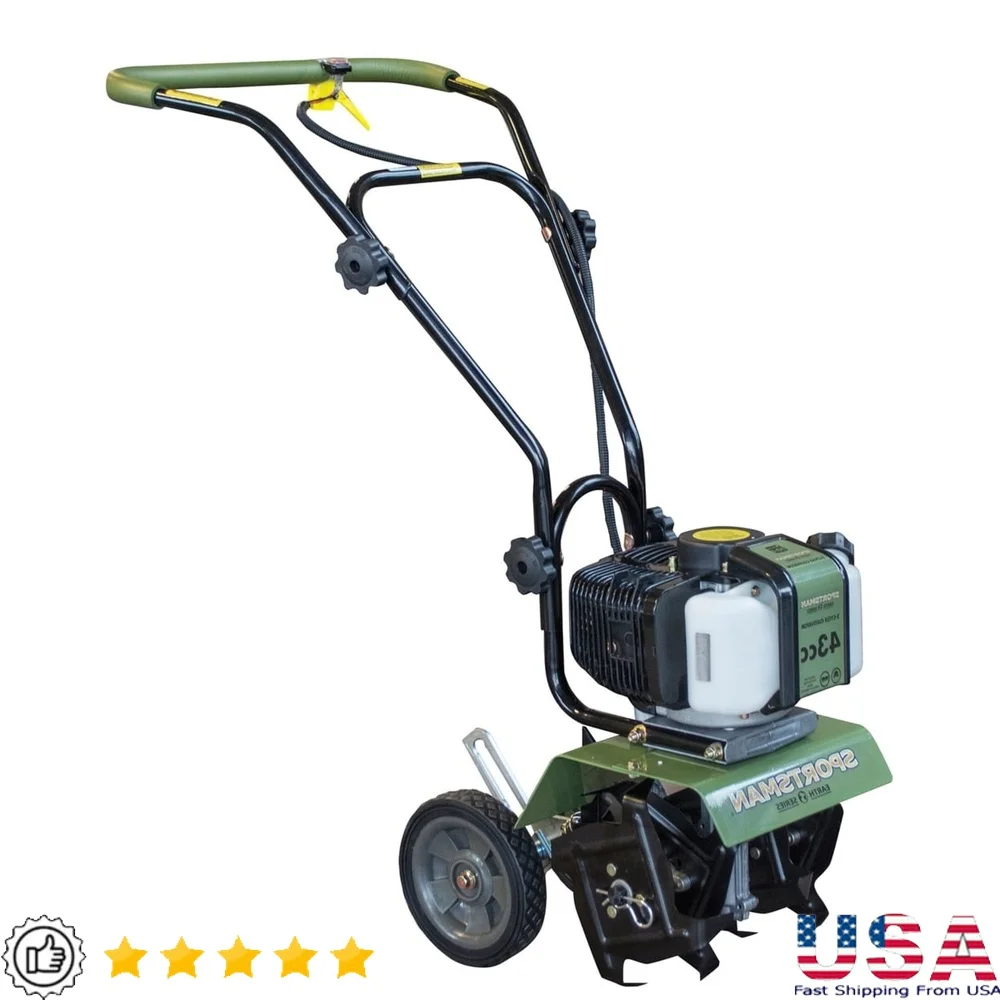 

43cc 2-Cycle Mini Cultivator Lightweight Garden Tiller Powerful Engine Easy Start Compact Design Home Use and Landscaping