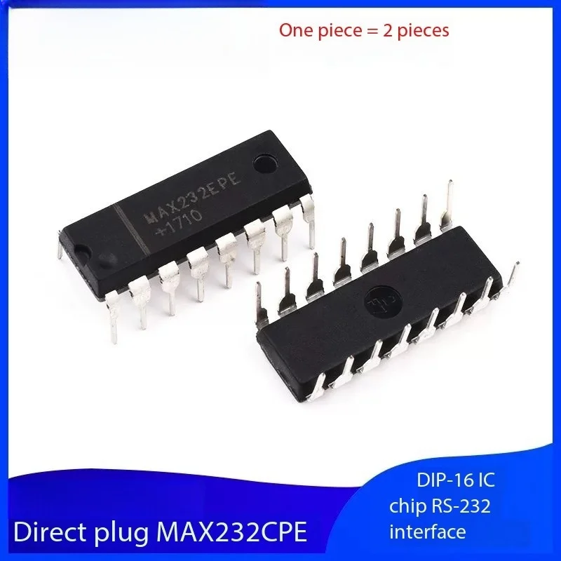 

2PCS MAX232CPE/MAX232EPE RS-232 interface IC chip package DIP-16 transceiver