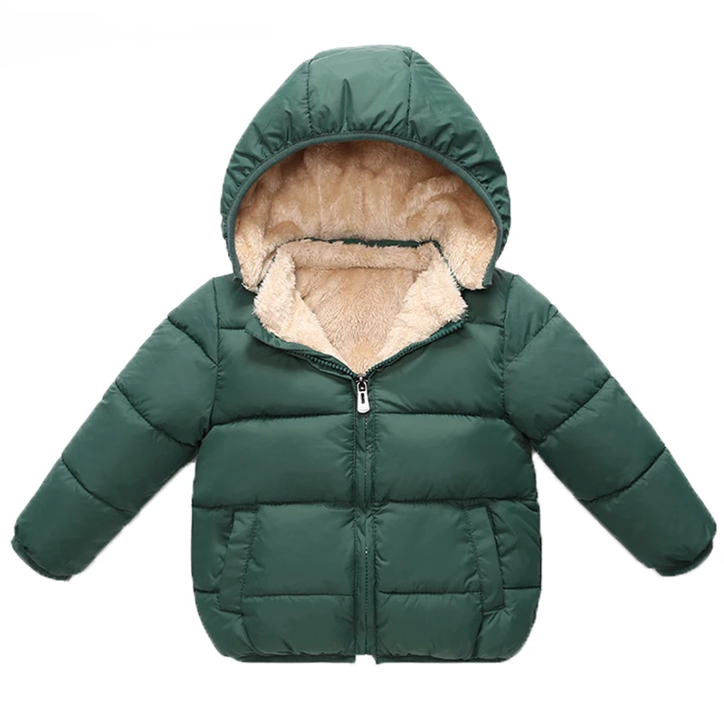 Baby Kids Boys Jackets Winter Thick Coats Warm Cashmere Outerwear for Girls Hooded Jacket Children Clothes 1-6Y Toddler Overcoat