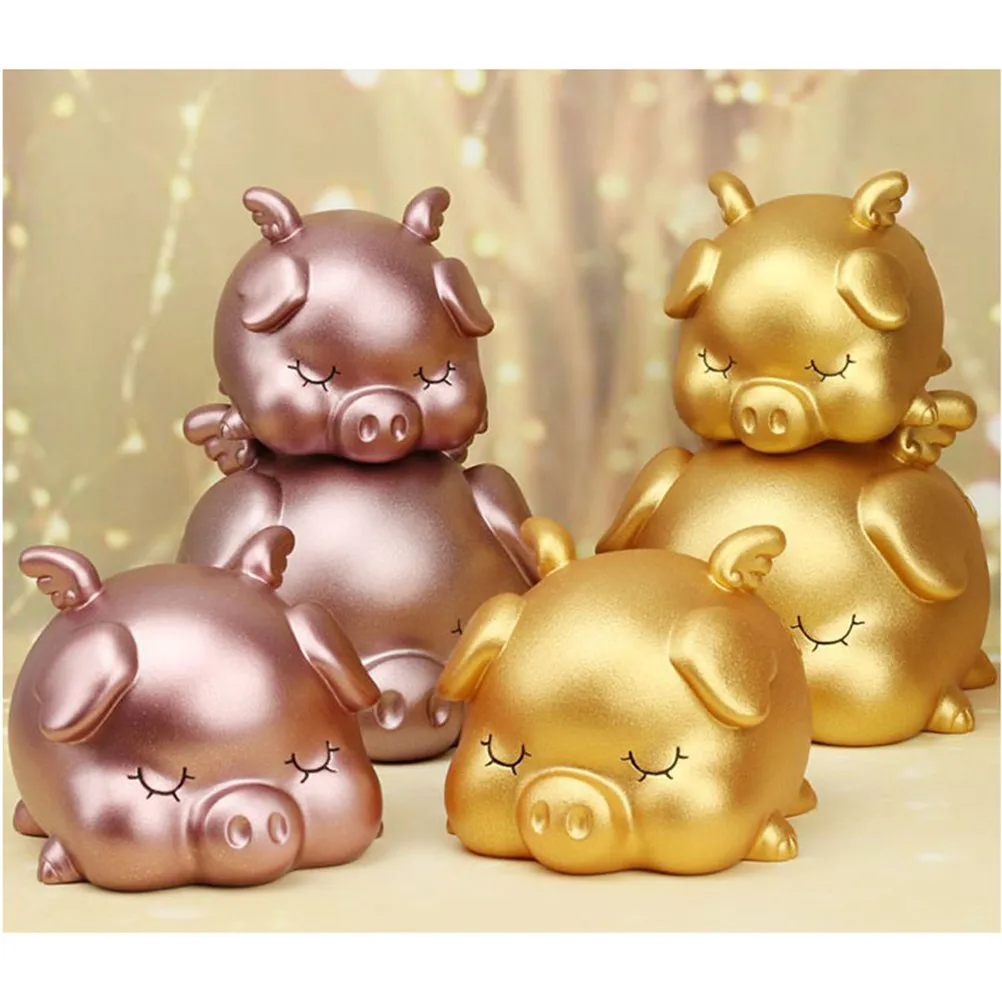 Cute Cartoon Pig Shaped Piggy Bank Kid Coin Bank Saving Pot Money Box Bedroom Living Room Decoration Encourages Saving Pink Size