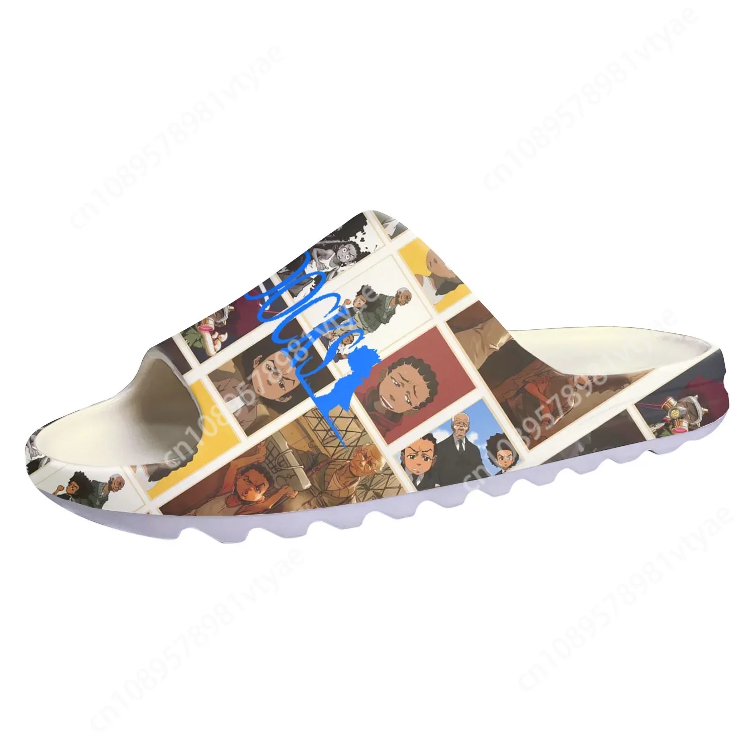 

Boondocks Huey Riley Freeman Soft Sole Sllipers Men Women Teenager Home Clogs Anime Step In Water Shoe On Shit Customize Sandals