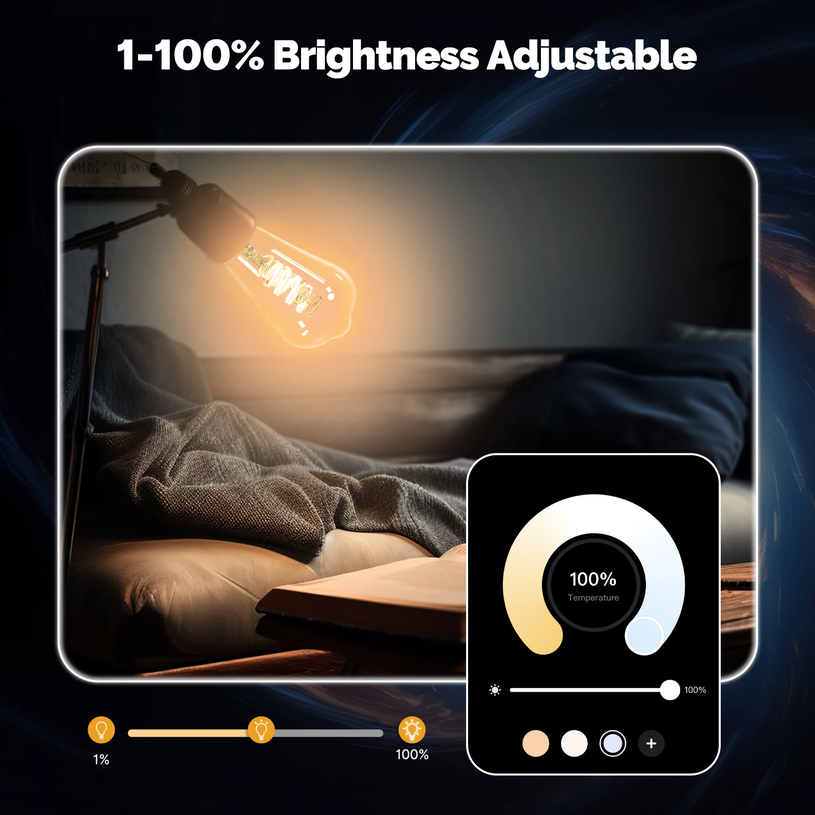 MOES Tuya WiFi/Zigbee/Matter Smart ST64 LED Bulb Biological Rhythm RGB Colors Music Scene Mode Smart Linkage Wireless Control