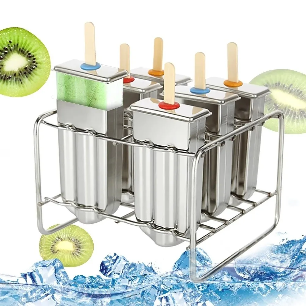 

New Stainless Steel Popsicle Mold Reusable Eco-friendly Ice Cream Mold DIY Set Ice Pop Maker Kitchen Tool