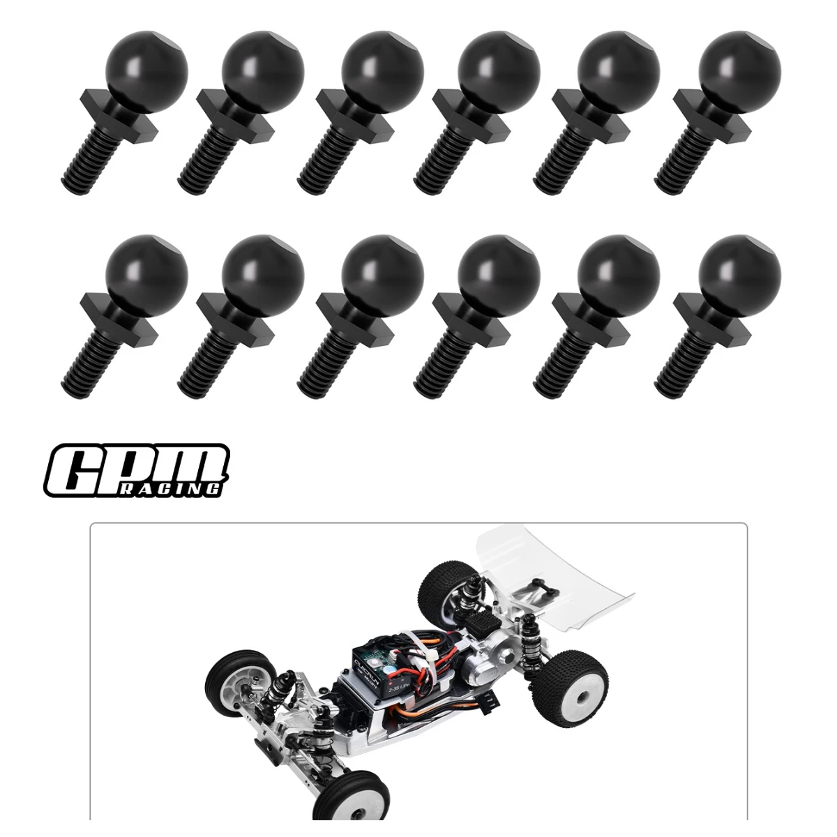 

GPM Carbon Steel Ball Head Screw M1.4 Pivot For LOSI 1/24 Micro-B / 1/28 Micro-T-LOS-1392